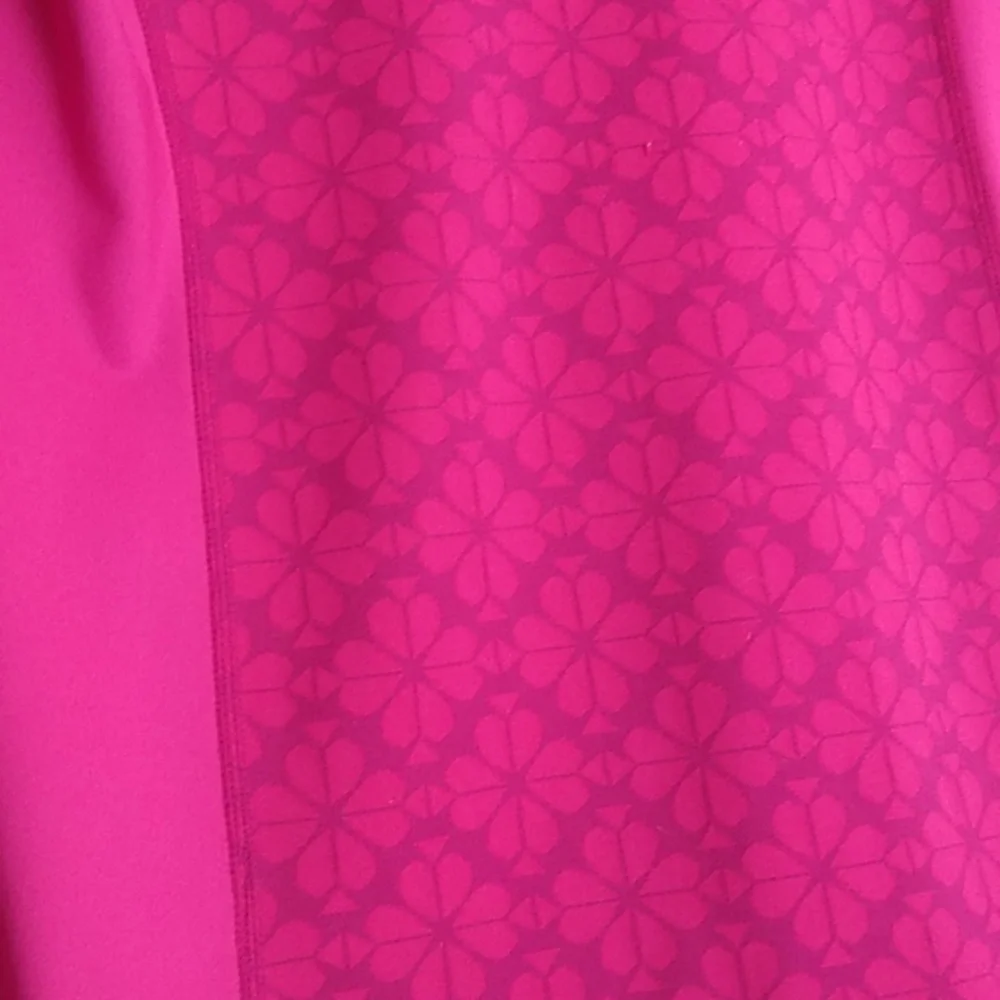 Kate Spade Half Zip Pullover Hoodie size XS Tonal Spade Floral Print Pink